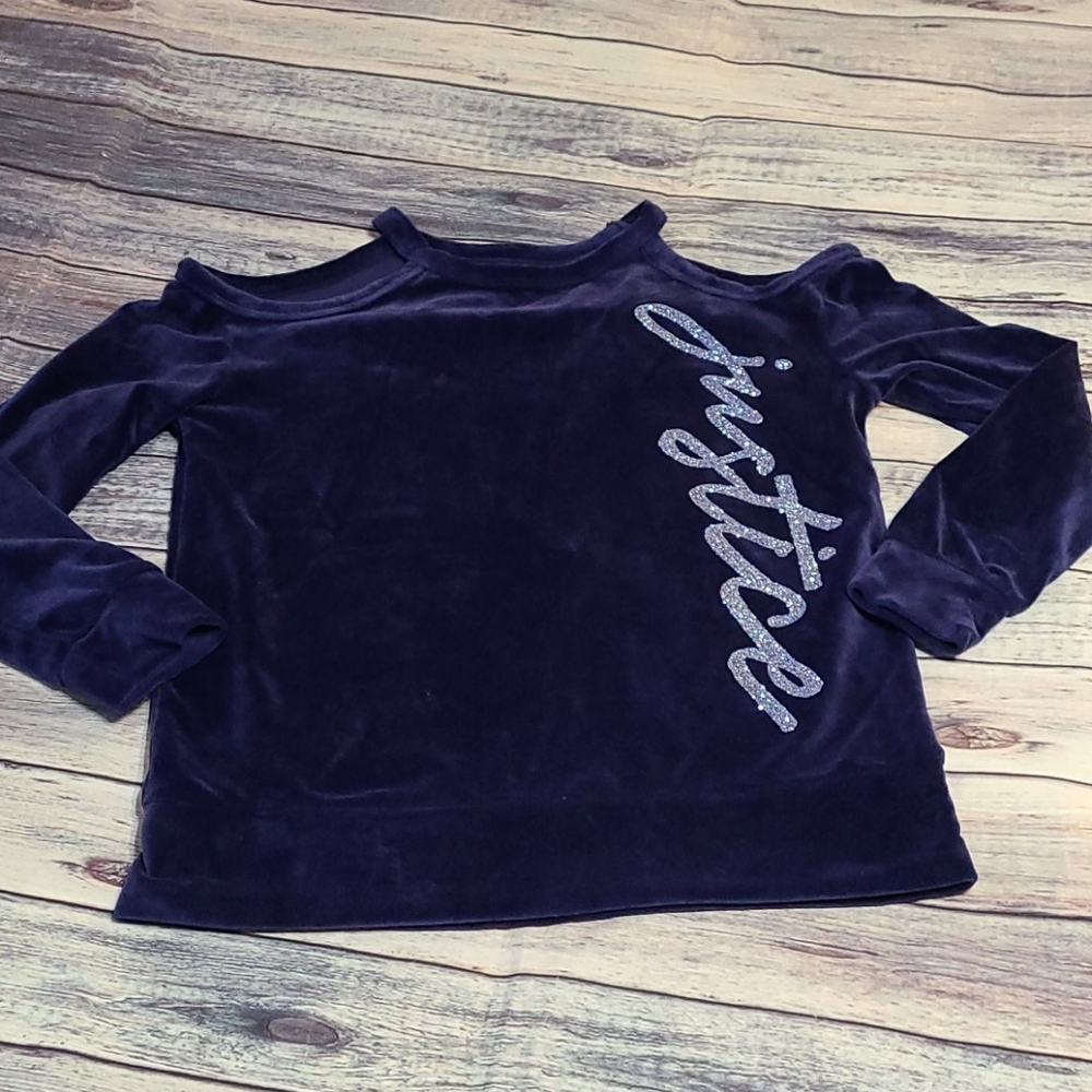 Justice blue long Sleeve shirt, size 8